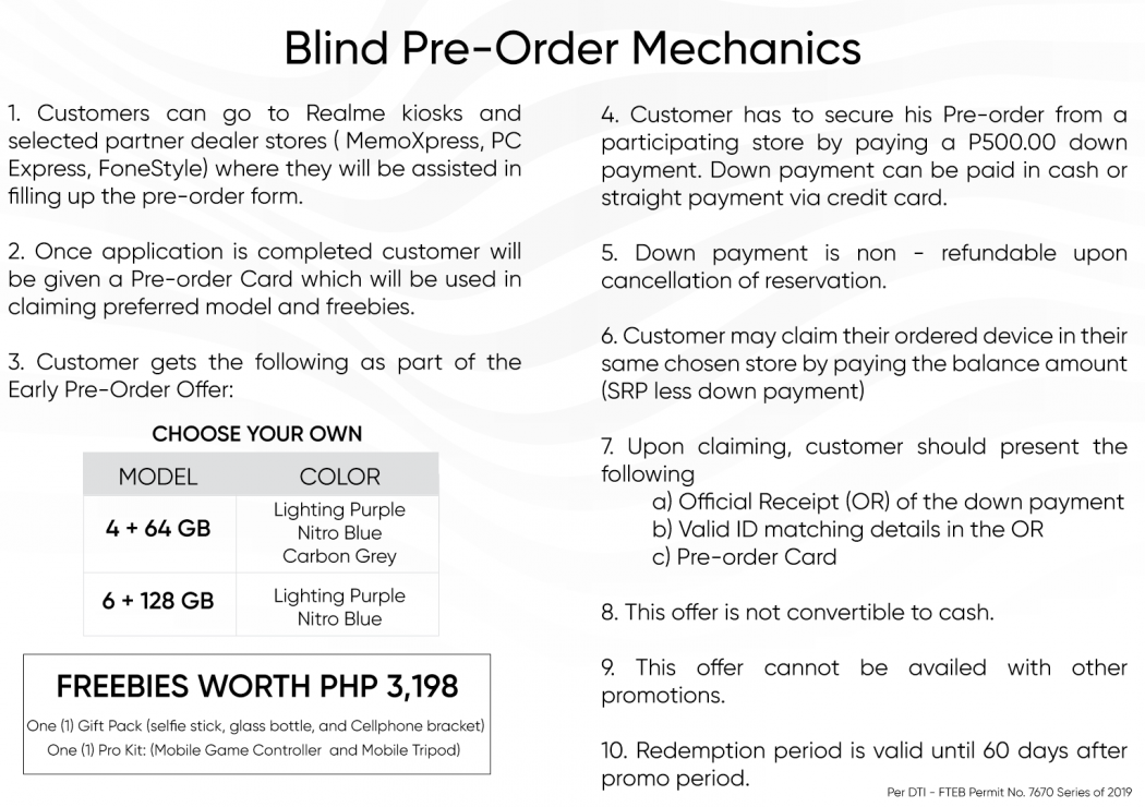 Realme 3 Pro pre-order Mechanics
