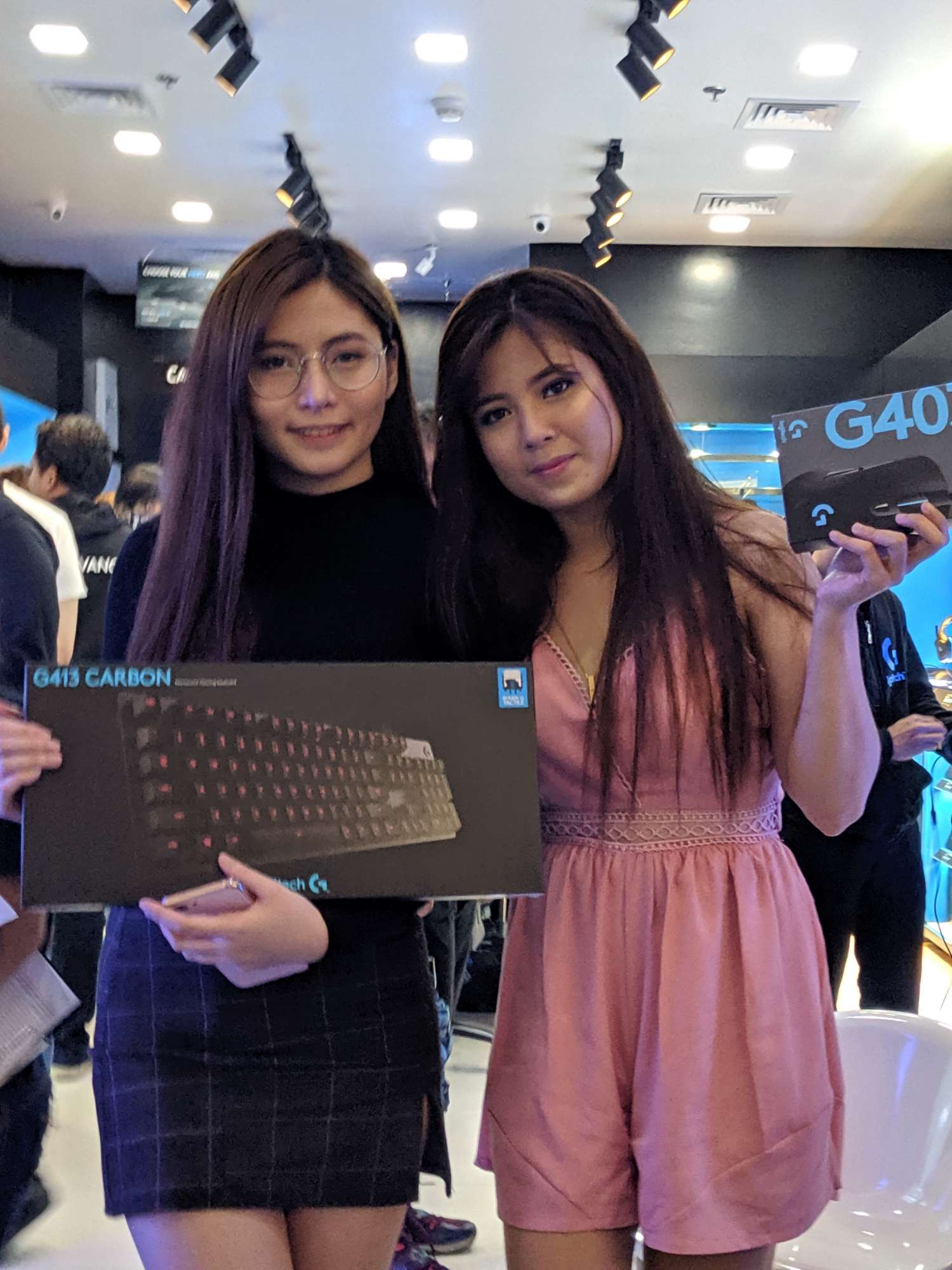 Jhanelle Fances Trias and Kim Pacheco at the Logitech G Concept Store opening held at SM North EDSA