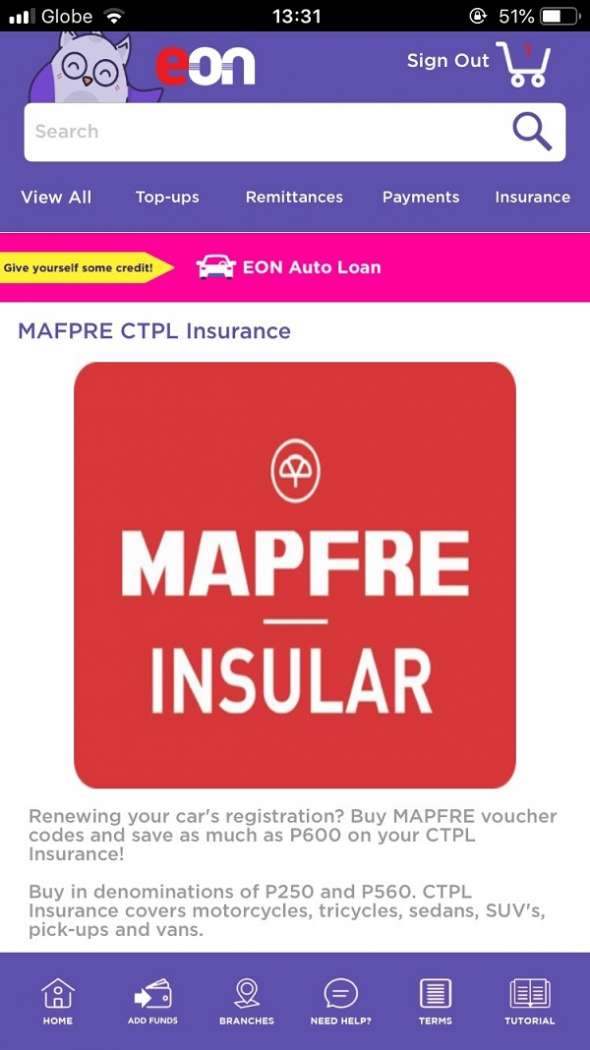 MAPFRE insurance online EON - Car registration renewal Philippines