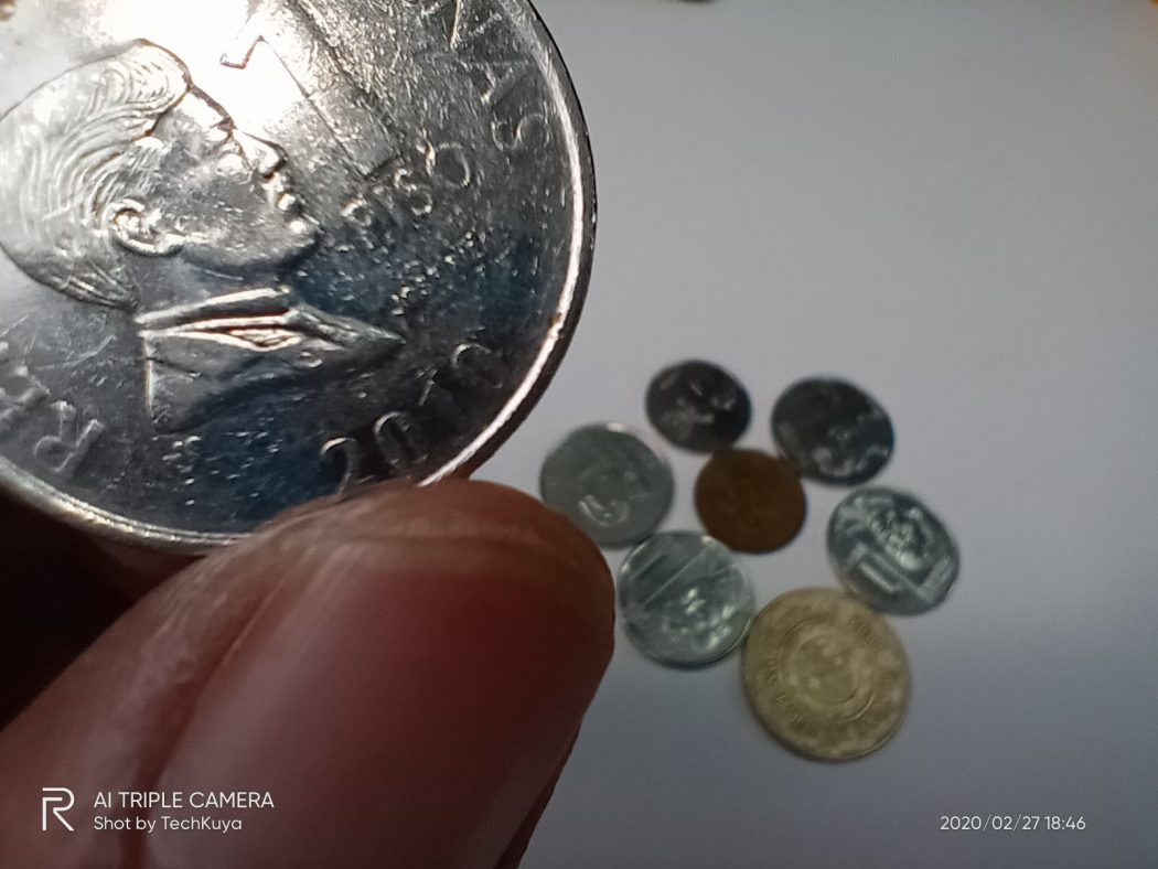 Coins (macro camera) - realme C3 sample photo (Philippines)
