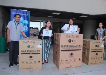 The Medical City staff gamely poses with the 3 LG washing machines donated in celebration of National Health Workers Day and Labor DayLG helps The Medical City clean up the fight against COVID-19