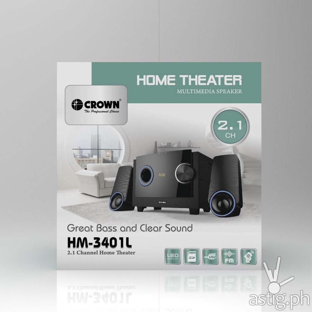 Box - Crown HM-3401L 2.1 Channel Home Theater System