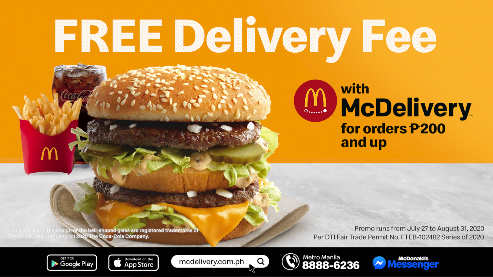 McDonald's FREE delivery for orders P200 and above this August ASTIG.PH
