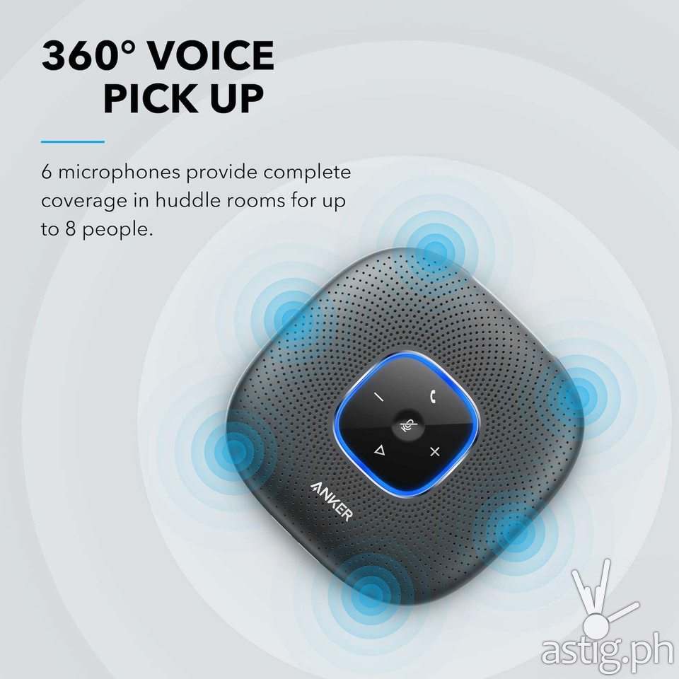 360 degree voice pickup - Anker PowerConf Bluetooth Speakerphone