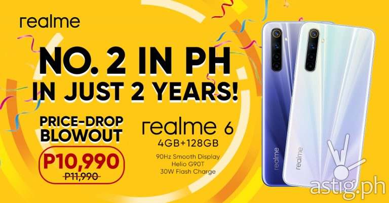 realme is top 2 smartphone brand in PH, celebrates with a price drop on midrange beast realme 6