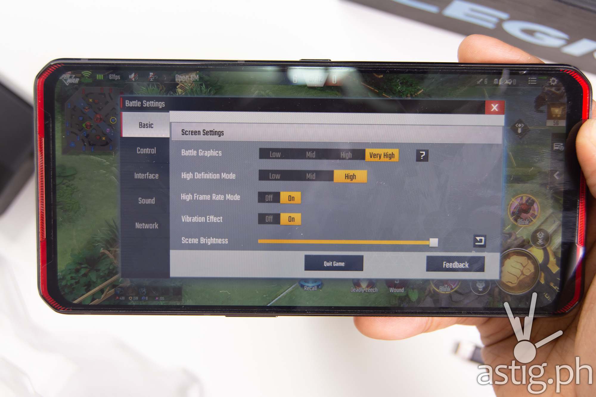 Graphics settings Marvel Super War Vengeance Red - Legion Phone Duel (Philippines)