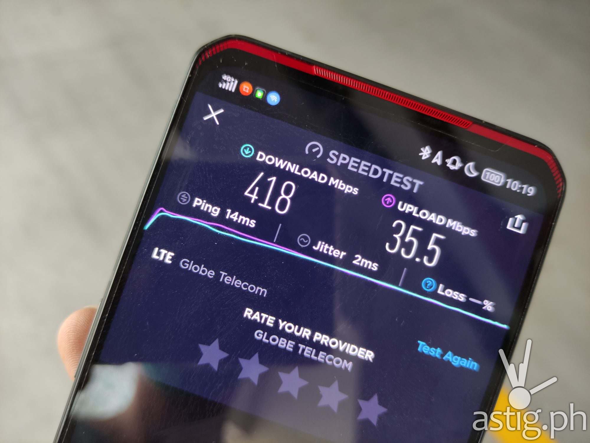 5G speed test - Legion Phone Duel (Philippines)