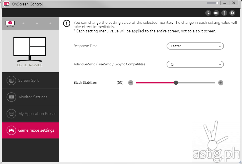 Enable Freesync in LG UltraWide OnScreen Control Panel - LG UltraWide 25UM58 monitor (Philippines)