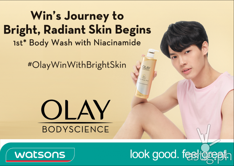 Here’s a sneak peak of Win’s photo that can be spotted in stores for Olay Bodyscience.