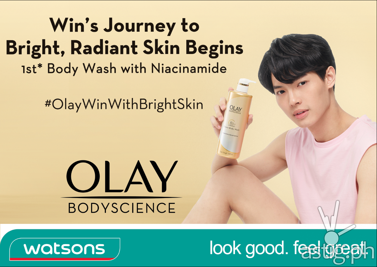 Here’s a sneak peak of Win’s photo that can be spotted in stores for Olay Bodyscience.