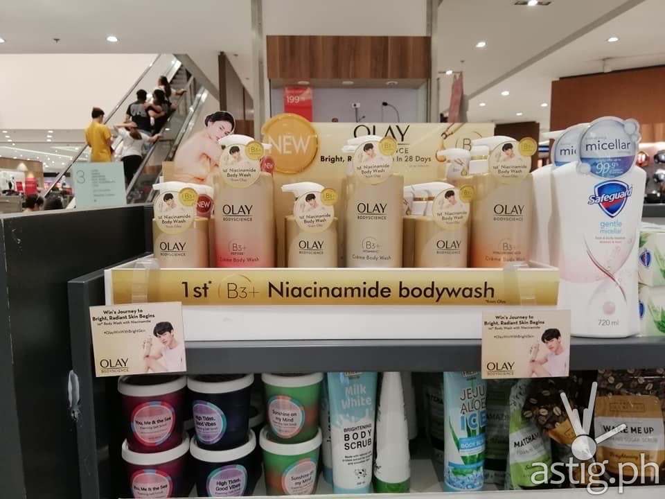 Win Metawin with Olay Bodyscience, as seen on one of the many shelves all over PH stores.