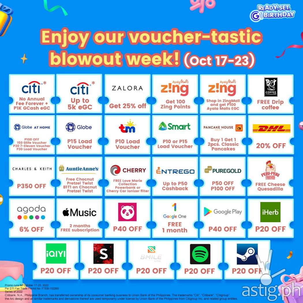 GCash voucher cheat sheet Birthday promo 2022 ASTIG.PH