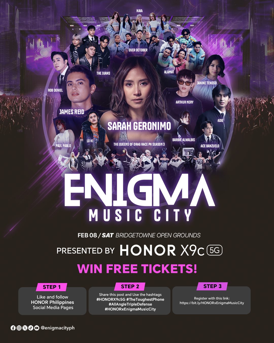 HONOR X9c 5G Powers Enigma Music City 2025 With Sarah Geronimo James Mechanics On How To Win A Ticket At HONOR X9c 5G X Enigma Music City
