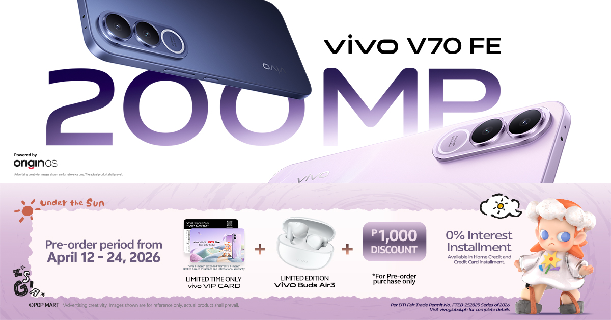 Pinoy creators can now pre-order vivo V70 FE with free vivo Buds Air3 and extended warranty