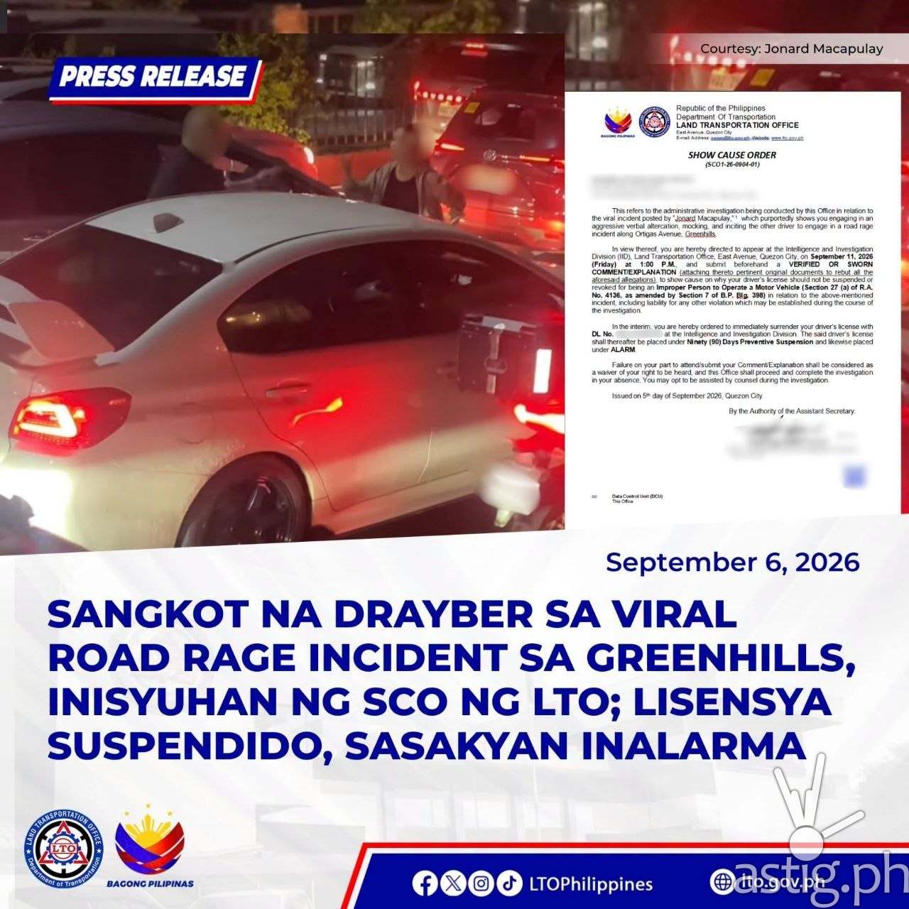 Viral ‘Kalbo’ Road Rager Is Now Being Summoned by LTO