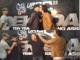 Baron Geisler kisses Kiko Matos then gives him the dirty finger