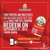 FREE Auntie Anne’s pretzel on Sept 21