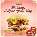 A new bacon-stuffed burger is now available at Teddy’s Bigger Burgers