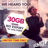 GOMO now offers 30GB no-expiry data for only P299