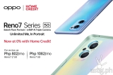 The OPPO Reno7 series 5g can now be availed on Home Credit
