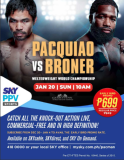 Pacquiao vs Broner to air live on SKY Pay Per View
