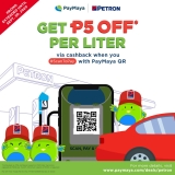 P5 off every liter when you gas up with Petron via PayMaya