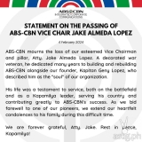 Jake Almeda Lopez death: ABS-CBN official statement