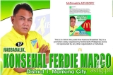 Did this candidate from Marikina use McDo for his political campaign?
